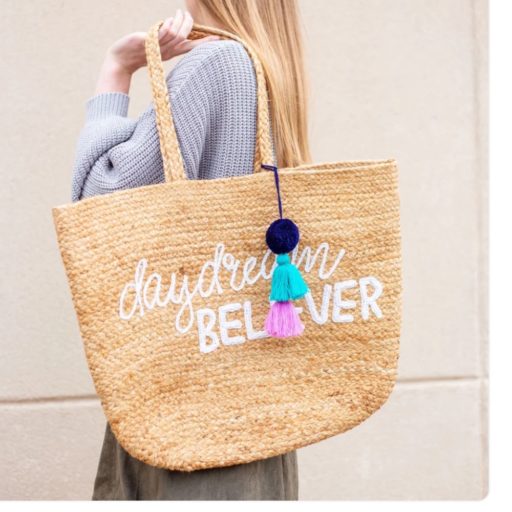 Karma Hello Sunshine Jute Tote Beach Bag NWT - Picture 4 of 4